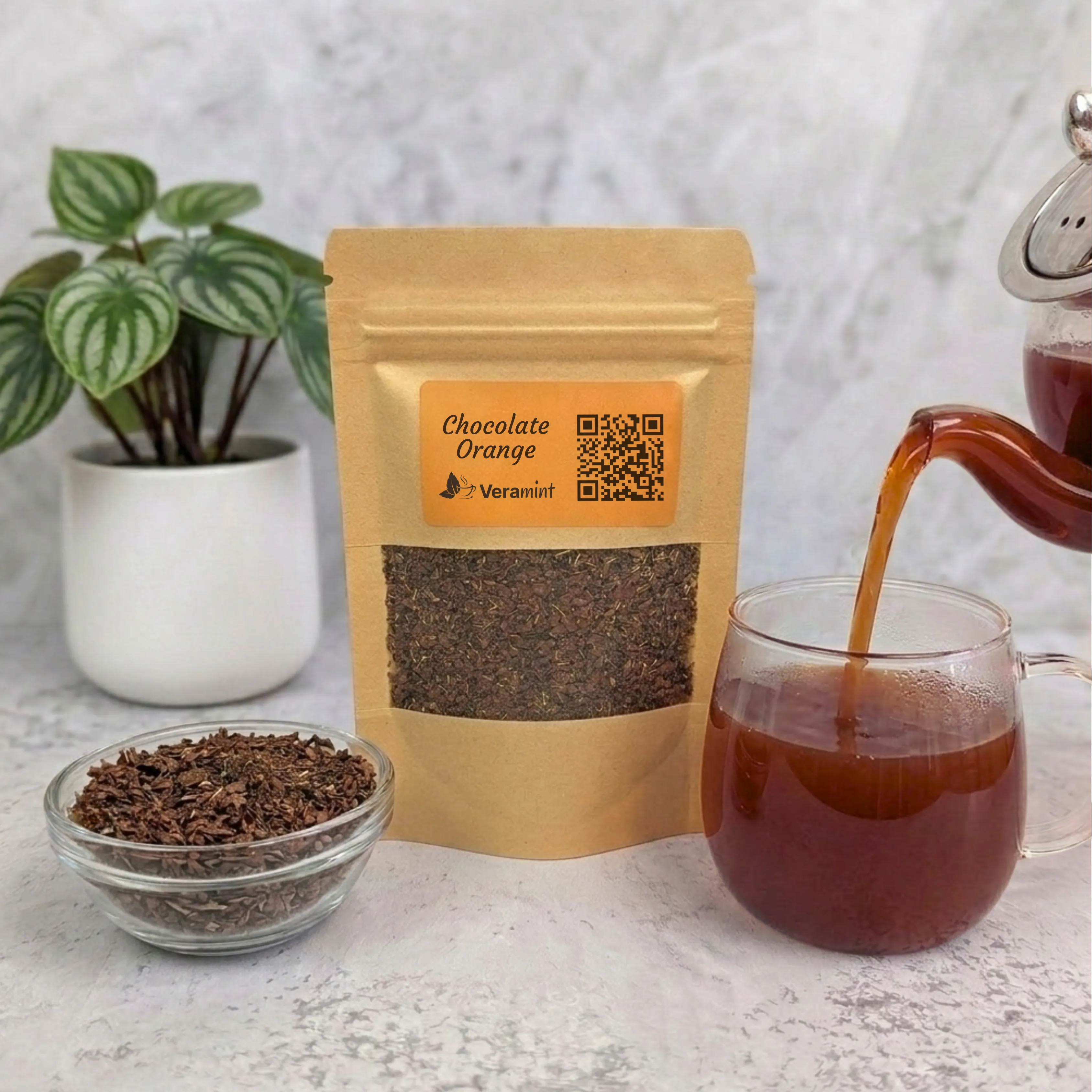 chocolate orange tea blend packet photo