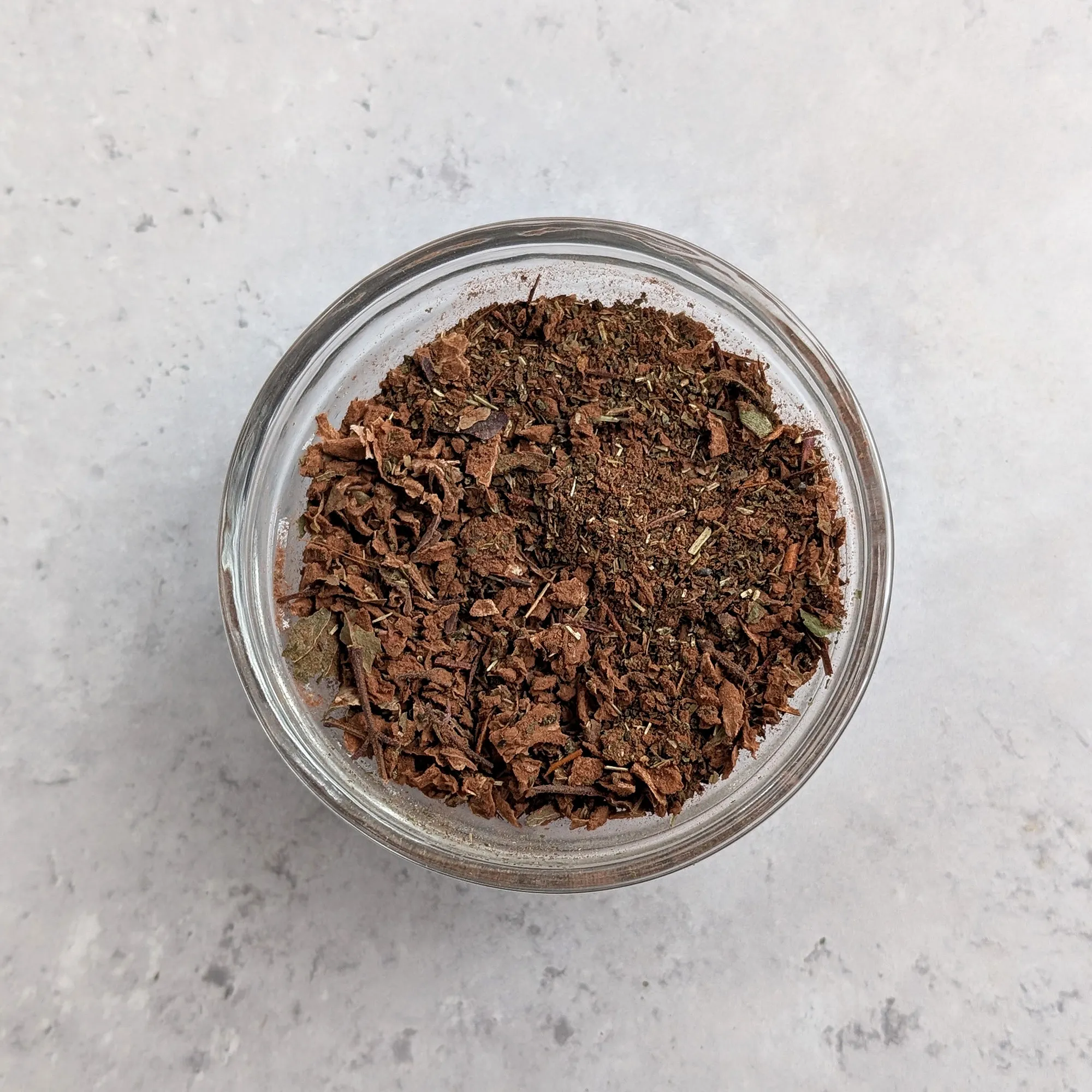 chocolate orange tea blend in bowl photo