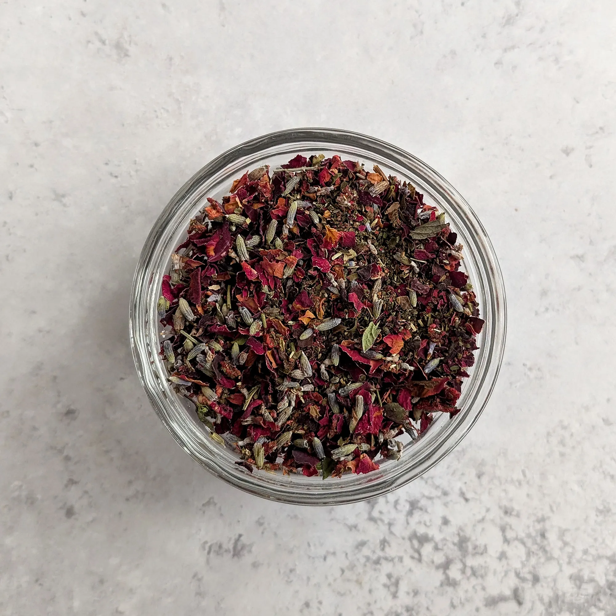 berry floral tea blend in bowl photo