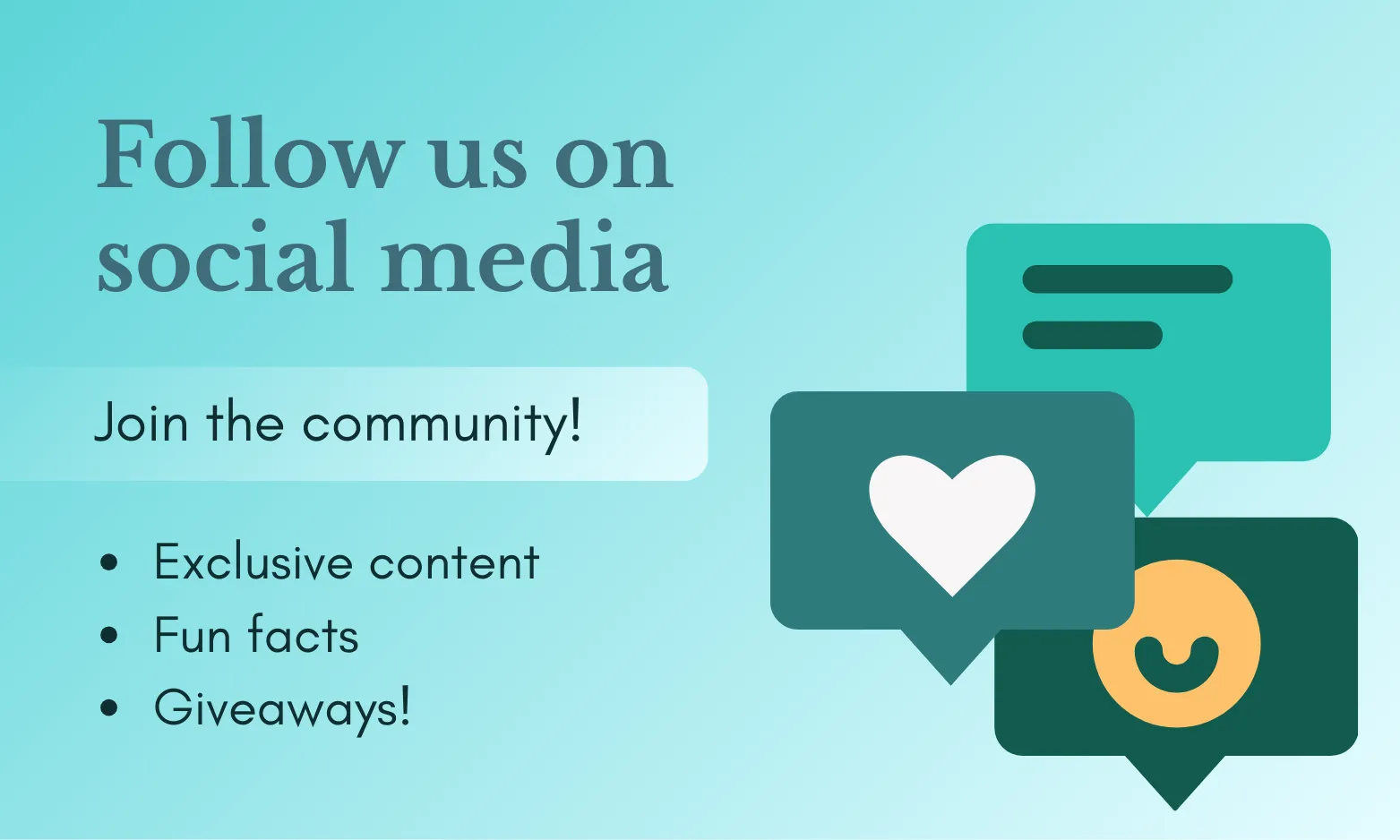 Banner promoting social media