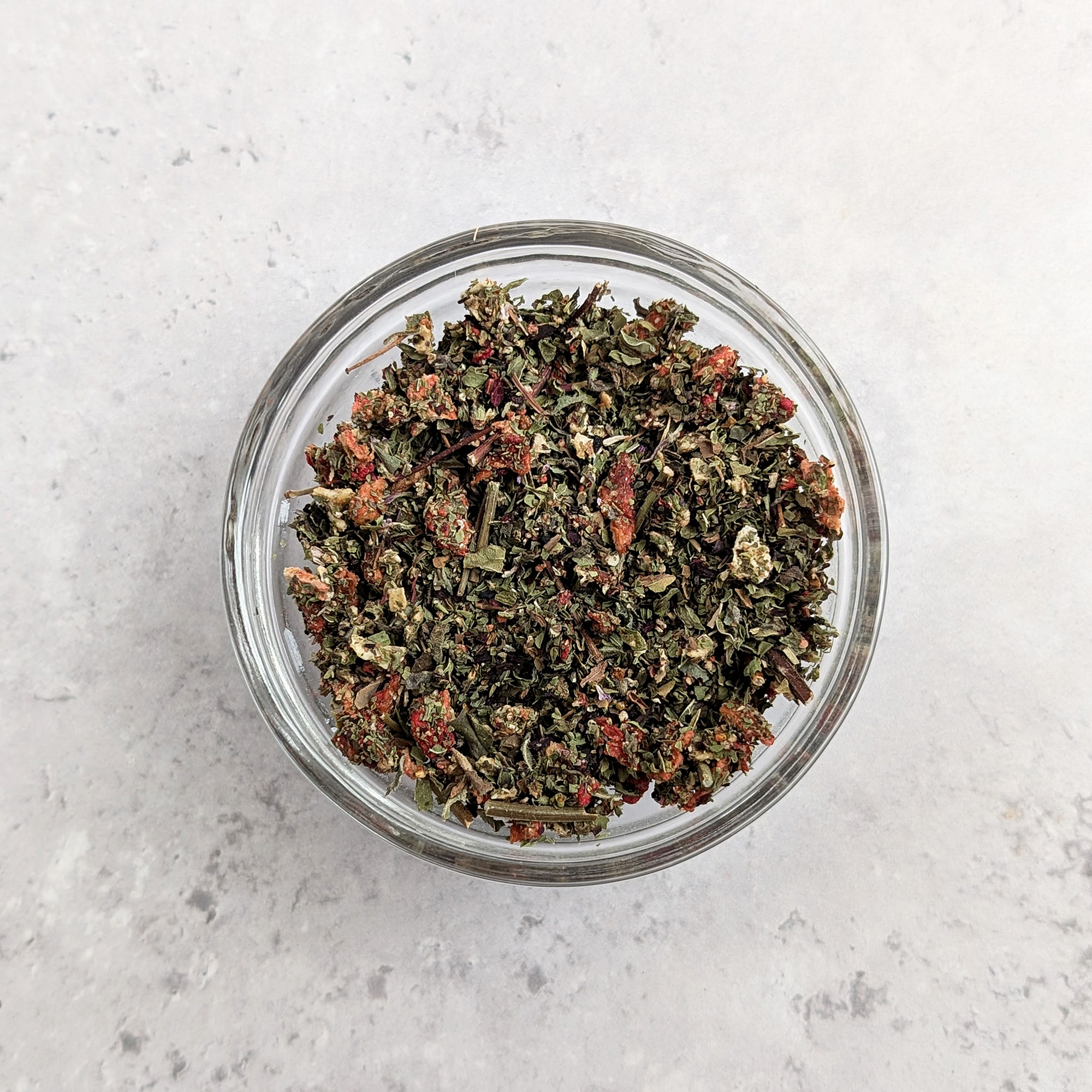 tropical tea blend in bowl photo